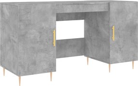 vidaXL Birou, gri beton, 140x50x75 cm, lemn compozit