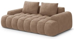 Canapea maro deschis cu tapițerie din catifea 200 cm Linz – Cosmopolitan Design