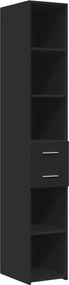 vidaXL Dulap înalt, negru, 30x42,5x185 cm, lemn prelucrat