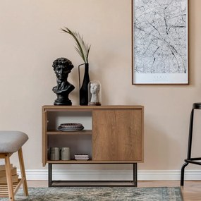 Dulap în culoare naturală cu aspect de lemn de nuc 90x72 cm Rodez – Kalune Design