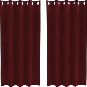 vidaXL Perdele opace 2 pcs Roșu Vin 140 x 175 cm Catifea