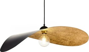Lustră pe cablu LEAF 1xE27/15W/230V negru/auriu
