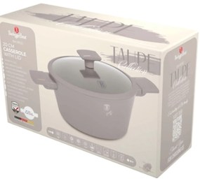 Oală cu capac 20 cm, 2.5L – Berlinger Haus Taupe Collection BH 8100, cu strat antiaderent titan, ideală pentru porții mici sau sosuri