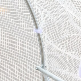Outsunny Seră pentru Exterior Seră tunel 6x3x2 m Seră de Grădină Mare cu 12 Ferestre și Ușă Rulou cu Fermoar Cadru Metalic pentru Cultivare Plante Alb | Aosom Romania