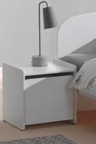 Noptieră Kiddy, pentru Camera Copii, cu 1 Ușă și Margini Rotunjite, Alb – Vipack