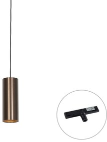 Lampă suspendată de design, bronz închis, cu adaptor pentru șină monofazată - Slimline Tubo
