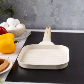 Tigaie grill Klausberg KB 7812, 18.5 cm, Finisaj marmura, Maner Cool Touch, Inductie, Bej