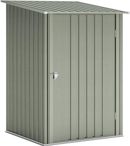 Outsunny Căsuță de Grădină 0,92m² din Oțel Galvanizat, Căsuță pentru Unelte cu Ușă Blocabilă și Acoperiș Înclinat, 100x104x160 cm, Argintiu Gri | Aosom Romania