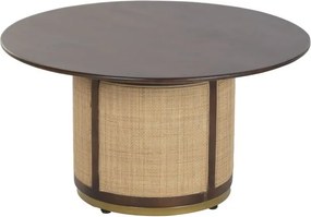 Masuta de cafea din lemn de mango si fibre naturale, 85X85X47 cm, "Rotto".