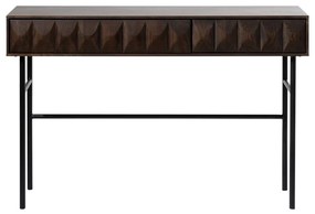 Masă consolă maro închis cu blat cu aspect de lemn de stejar 39x117 cm Latina – Unique Furniture