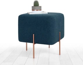 Taburet COPPER 62, stofa clasica albastru inchis, 40x40x42 cm