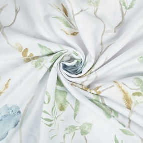 Lenjerie de pat Matex Satin Pajiște cu florialbastre , 140 x 200 cm, 70 x 90 cm