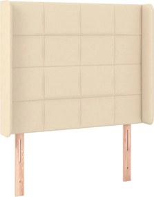 vidaXL Tăblie de pat cu aripioare, crem, 103x16x118/128 cm, textil
