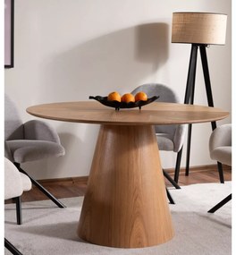 Masa rotunda de dining ANGEL 120x120 cm, decor stejar