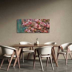 Tablou - Pictură în ulei, Sakura în floare (120x50 cm)