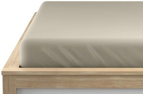 Cearsaf cu elastic din microfibra culoarea nisipului 180 x 200 cm
