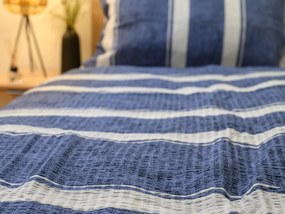 Lenjerie de pat din bumbac Renforce creponat BLUE LINE albastru Dimensiune lenjerie de pat: 70 x 90 cm | 140 x 200 cm