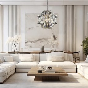 Lustră de cristal pe lanț CROWN 12xE14/40W/230V crom