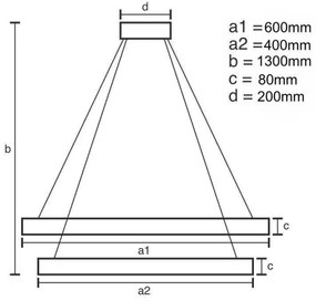 Lustră LED dimabilă pe cablu LED/80W/230V 3000-6500K + telecomandă