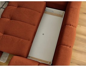 Colțar cărămiziu extensibil/cu spațiu de depozitare (cu colț pe partea stângă/în formă de ”L”) Fuji – Bobochic Paris