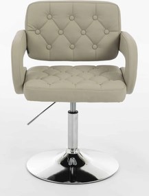 HR8403N Scaun Ecru Piele Ecologica Premium Soft cu Bază Cromata