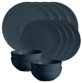 Set Complet Serviciu De Masa Anthracite 12 piese pentru 4 persoane Gri Antracit Lucios