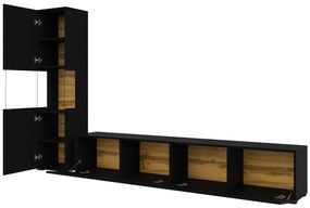 Mobilier living Avernic Typ 09 (onyx negru + Stejar wotan). 1042063