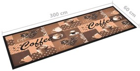 Covoras bucatarie, lavabil, maro, model cafea 60x300 cm coffee brown, 60 x 300 cm, 1