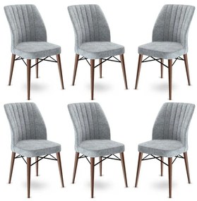 Set de scaune de sufragerie Flex Grey and Brown, 6buc.