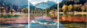 Tablou - Lacul Jasna, Gozd Martuljek, Alpii Iulieni, Slovenia (cu ceas) (90x30 cm)