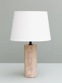 Lampa de masa, cu abajur din bumbac, Marble