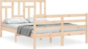 vidaXL Cadru de pat cu tăblie, 140x190 cm, lemn masiv