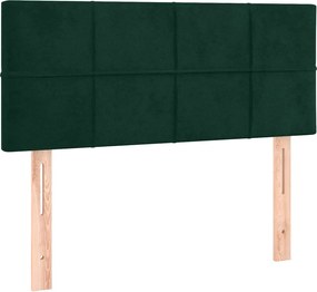 vidaXL Tăblie de pat, verde închis, 100x5x78/88 cm, catifea