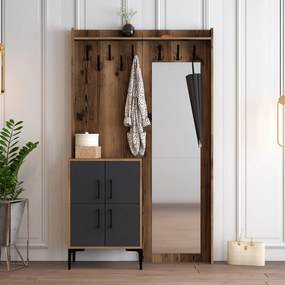 Set mobilier pentru hol Berliner (Nuc + Antracit). 1072518