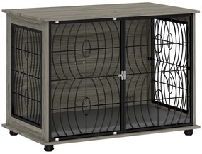 PawHut Cușcă pentru câini, Casetă pentru câini, Cușcă de ședere blocabilă pentru câini mari, Gri | Aosom Romania