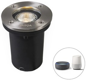 Spot îngropat inteligent din oțel inoxidabil cu WiFi GU10 IP65 - Basic Round