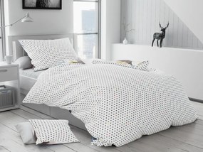 Lenjerie de pat din bumbac alb RUDAS + husa de perna 40 x 50 cm gratuit