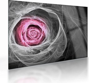 Tablou pe sticlă - Trandafir abstract, fucsia (70x50 cm)