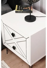 Noptieră LUNA 50x55 cm albă