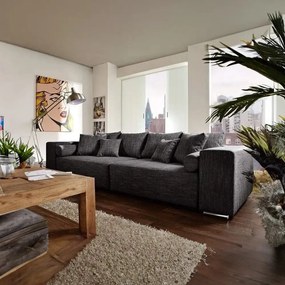 Canapea extensibilă dumonde cu ladă de depozitare si sezut confortabil din spuma high-density, Marbela Magma Black XXL 295x100 cm