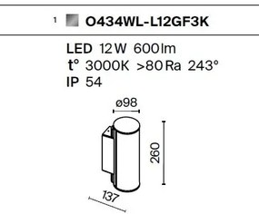 Aplica LED pentru exterior IP54 Rock