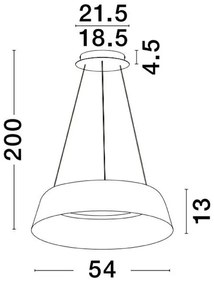 Pendul LED dimabil design modern ALBA alb 54cm