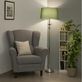 Brilagi - Lampă LED de podea CERIA, 1xE27/60W/230V, Ø 45 cm, crom lucios/verde