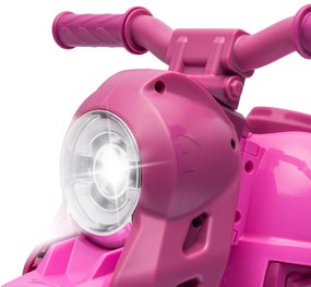 AIYAPLAY Moto electrică copii 2-5 ani, 3 roți, 6 V, 3 km/h, cu funcție de bule, efecte luminoase și sonore, roz | Aosom Romania