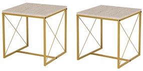 Masă de cafea Defne Gold Travertine