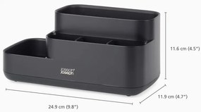 Organizator pentru baie Joseph Joseph EasyStore 70600, 24.9x12 cm, Baza antiderapanta, Fara BPA, Negru