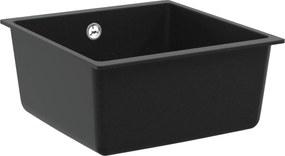 vidaXL Chiuvetă Negru 430 x 460 mm 80% Quartz și 20% Rășină