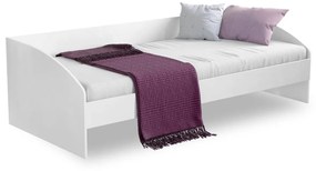 Pat cu sertar si 4 perne, pentru copii Daybed Alb, 200 x 90 cm