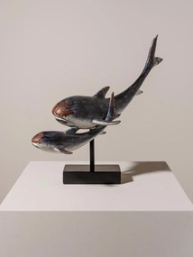 Decoratiune de masa pe postativ, in forma de balena, Whale