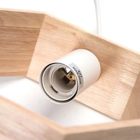 Aigostar - Lustră suspendată din lemn de pin pe cablu 1xE27/60W/230V